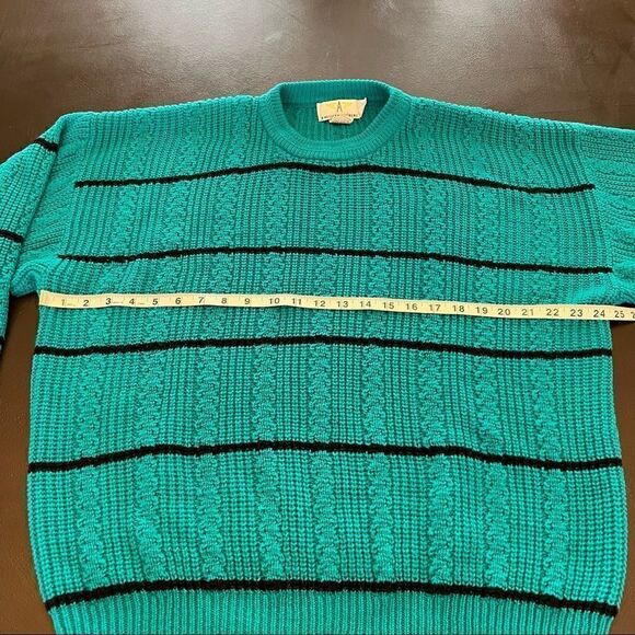 Vintage AMERICAN WEEKEND Teal Blue Dad Grandpa Sweater Men’s Size M Oversized - Picture 7 of 12